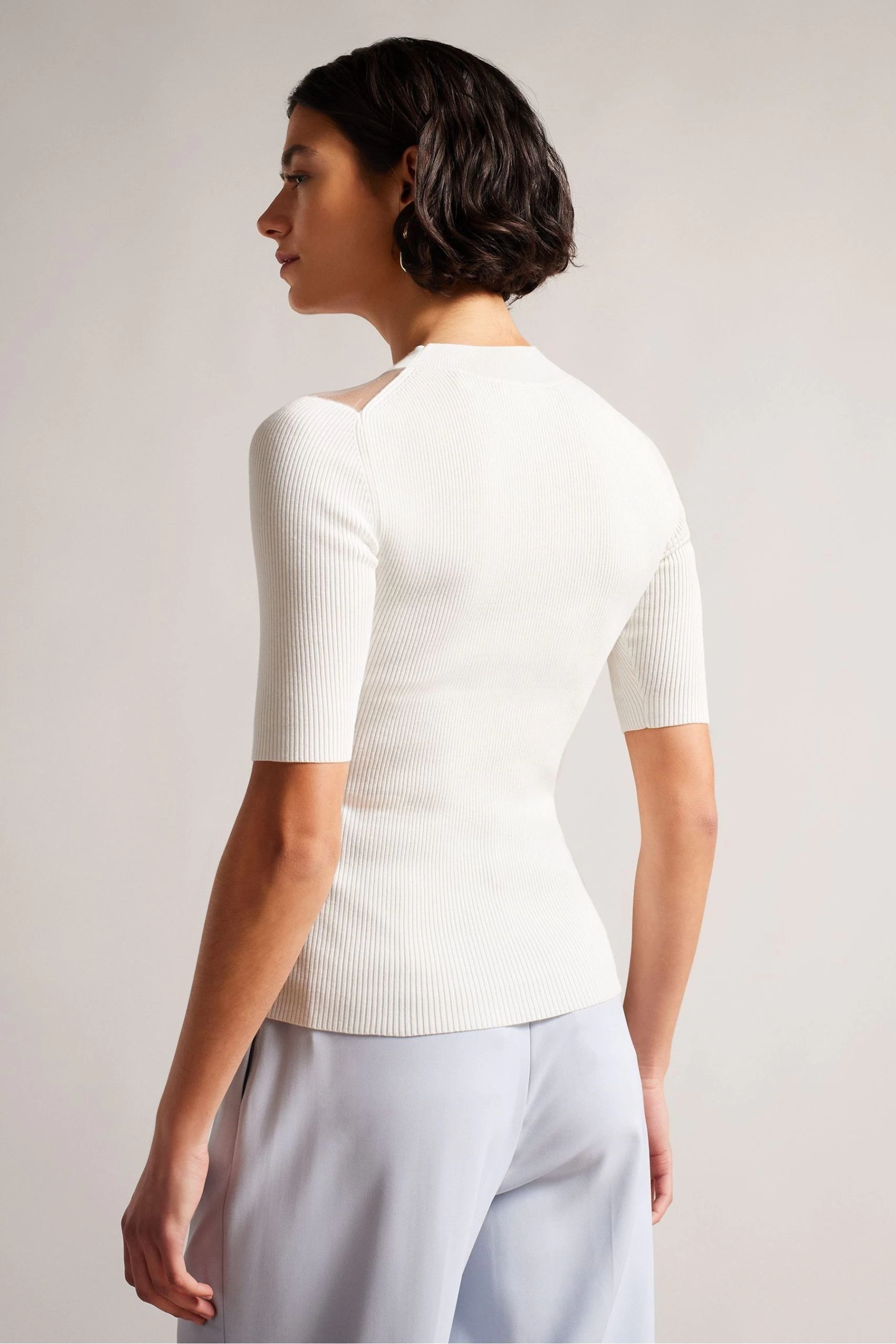 Ted Baker Daviner White Fitted Knit Top 4 Ted Baker Daviner White Fitted Knit Top - Image 2