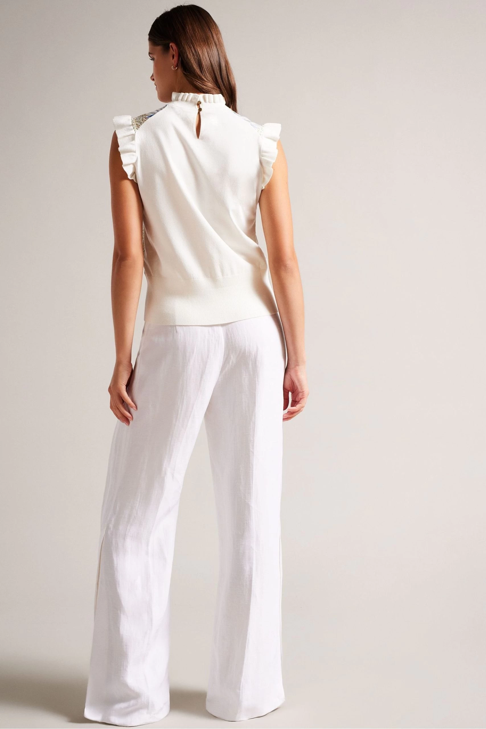 Ted Baker Sky Blue Luseea Woven Front Knit Top 4 Ted Baker Sky Blue Luseea Woven Front Knit Top - Image 2