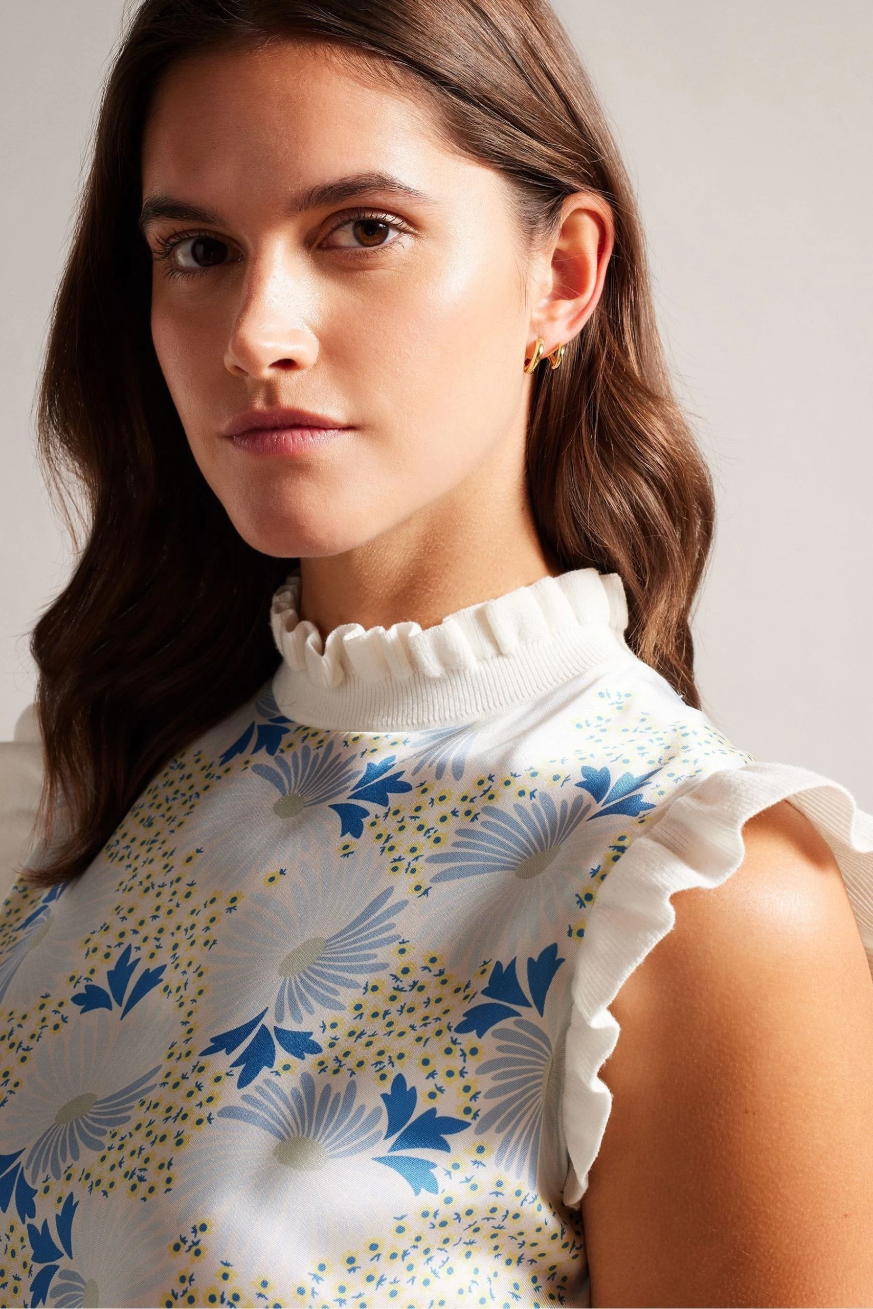 Ted Baker Sky Blue Luseea Woven Front Knit Top 6 Ted Baker Sky Blue Luseea Woven Front Knit Top - Image 4