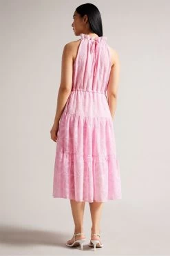 Ted Baker Lilac Purple Miarose Drawstring Waist Halterneck Dress 8 Ted Baker Lilac Purple Miarose Drawstring Waist Halterneck Dress -Ted Baker Shop D86867s2