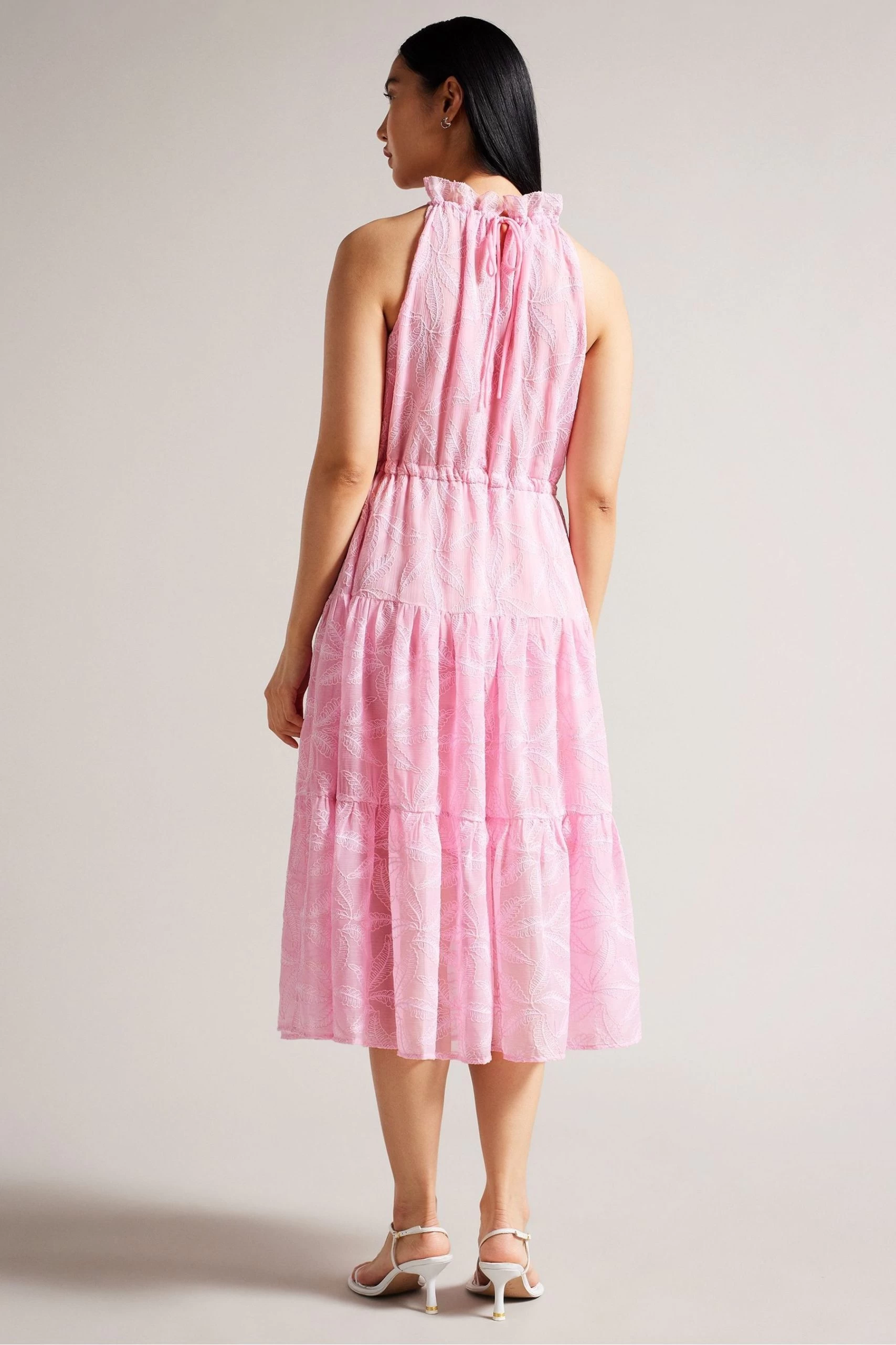 Ted Baker Lilac Purple Miarose Drawstring Waist Halterneck Dress 4 Ted Baker Lilac Purple Miarose Drawstring Waist Halterneck Dress - Image 2