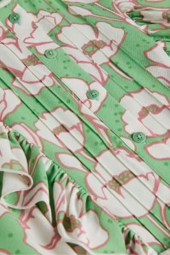 Ted Baker Green Tindraa Sleeveless Frilled Midi Dress 10 Ted Baker Green Tindraa Sleeveless Frilled Midi Dress -Ted Baker Shop D87563s4