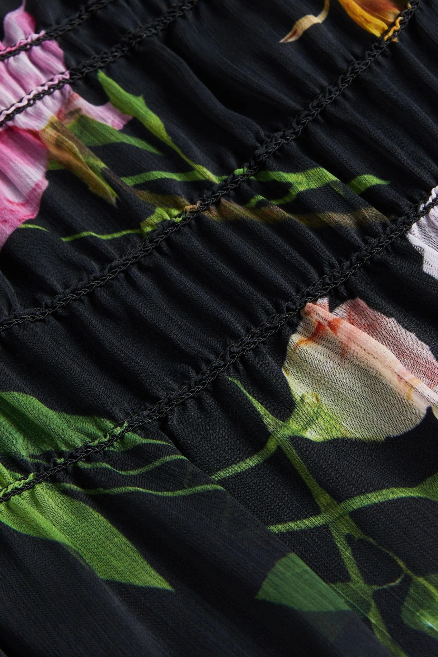 Ted Baker Thieaa Micro Ruffle Tiered Black Midaxi Skirt 6 Ted Baker Thieaa Micro Ruffle Tiered Black Midaxi Skirt - Image 4