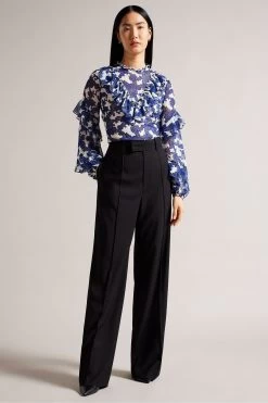 Ted Baker Idina White Baroque Floral Printed Blouse 8 Ted Baker Idina White Baroque Floral Printed Blouse -Ted Baker Shop D89302s3