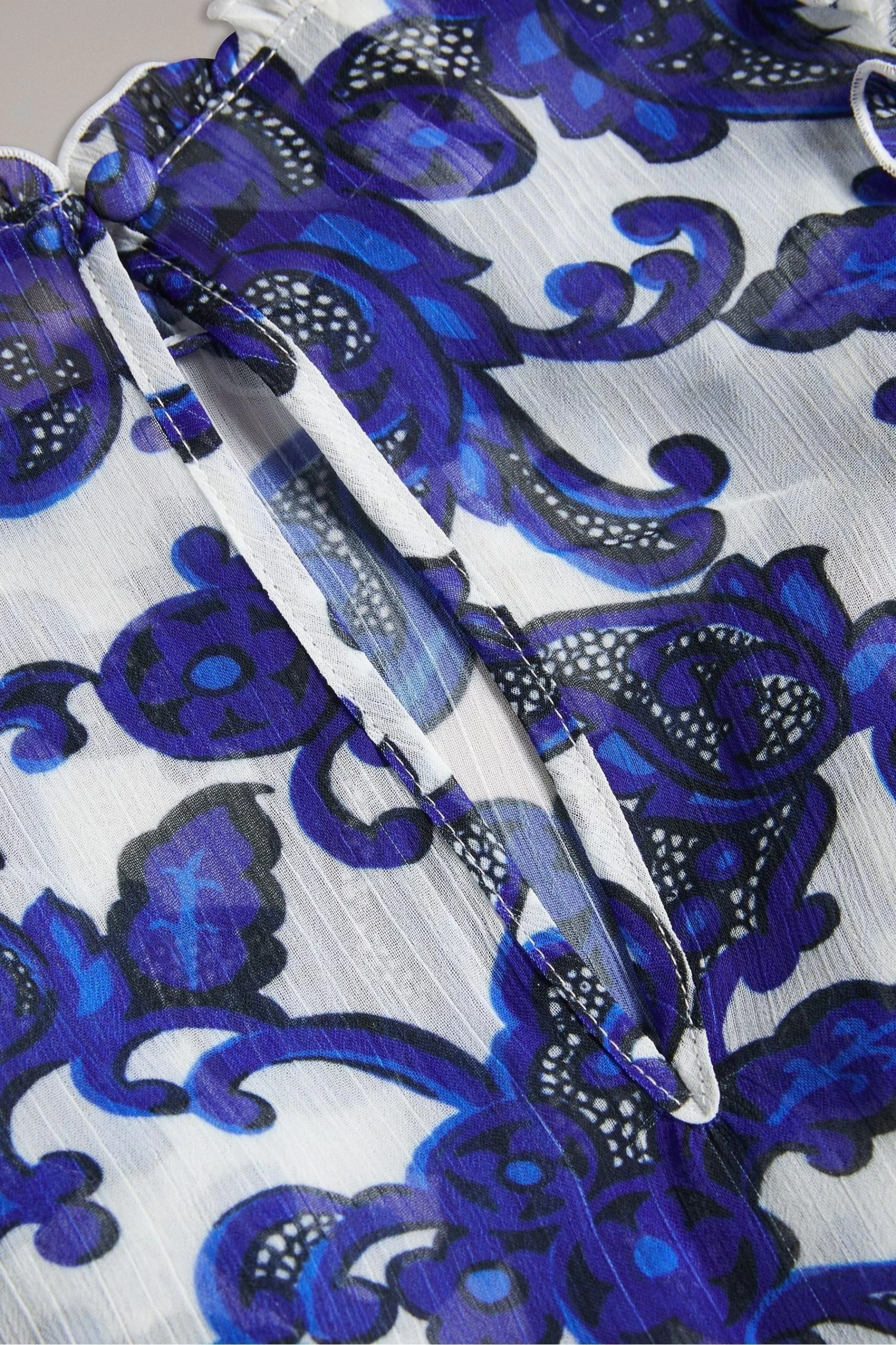 Ted Baker Idina White Baroque Floral Printed Blouse 6 Ted Baker Idina White Baroque Floral Printed Blouse - Image 4