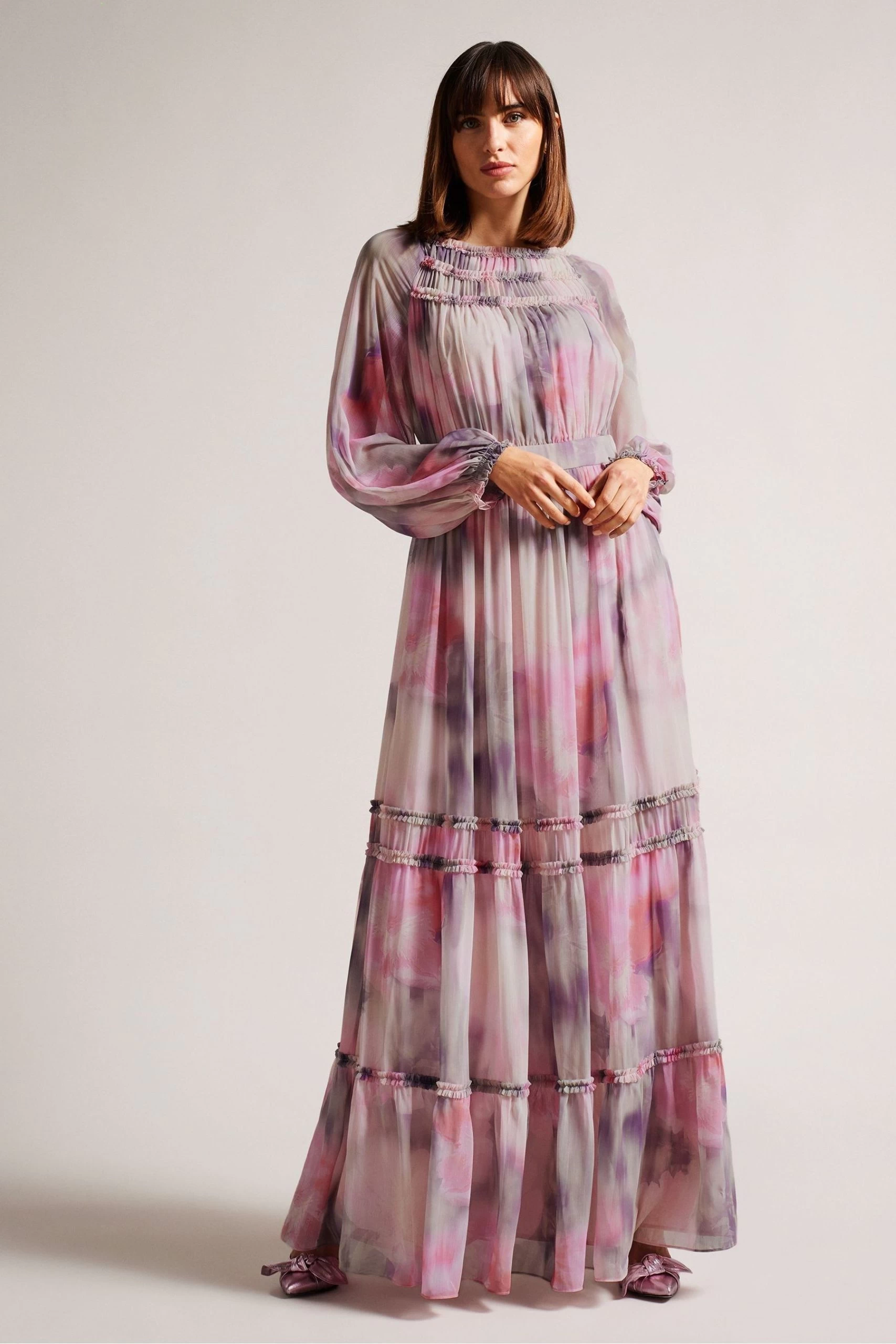 Ted Baker Pink Miray Coral Ruffle Detail Maxi Dress 3 Ted Baker Pink Miray Coral Ruffle Detail Maxi Dress