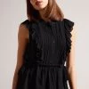 Ted Baker Evalie Sleeveless Frilled Black Top 1 Ted Baker Evalie Sleeveless Frilled Black Top -Ted Baker Shop D89313s