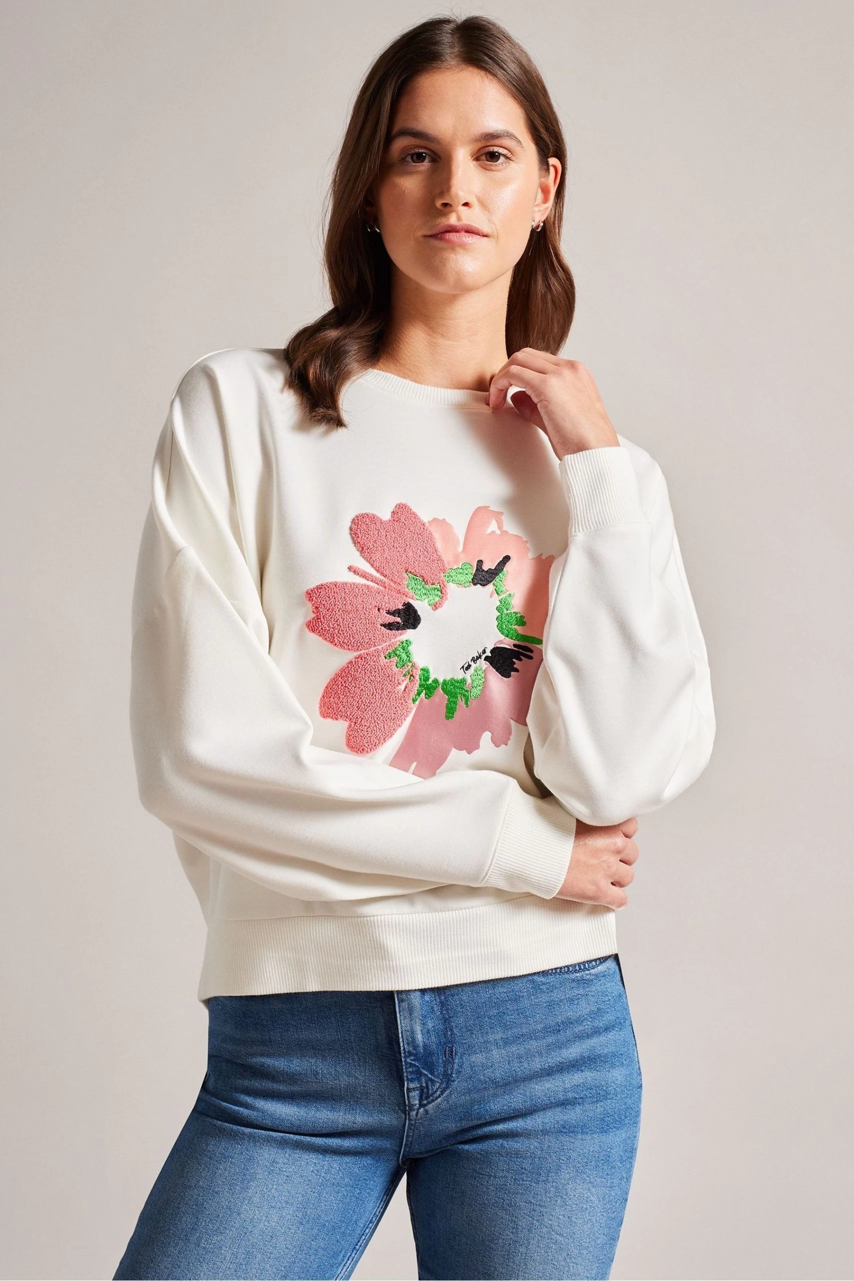 Ted Baker Marene Printed White Sweatshirt 3 Ted Baker Marene Printed White Sweatshirt