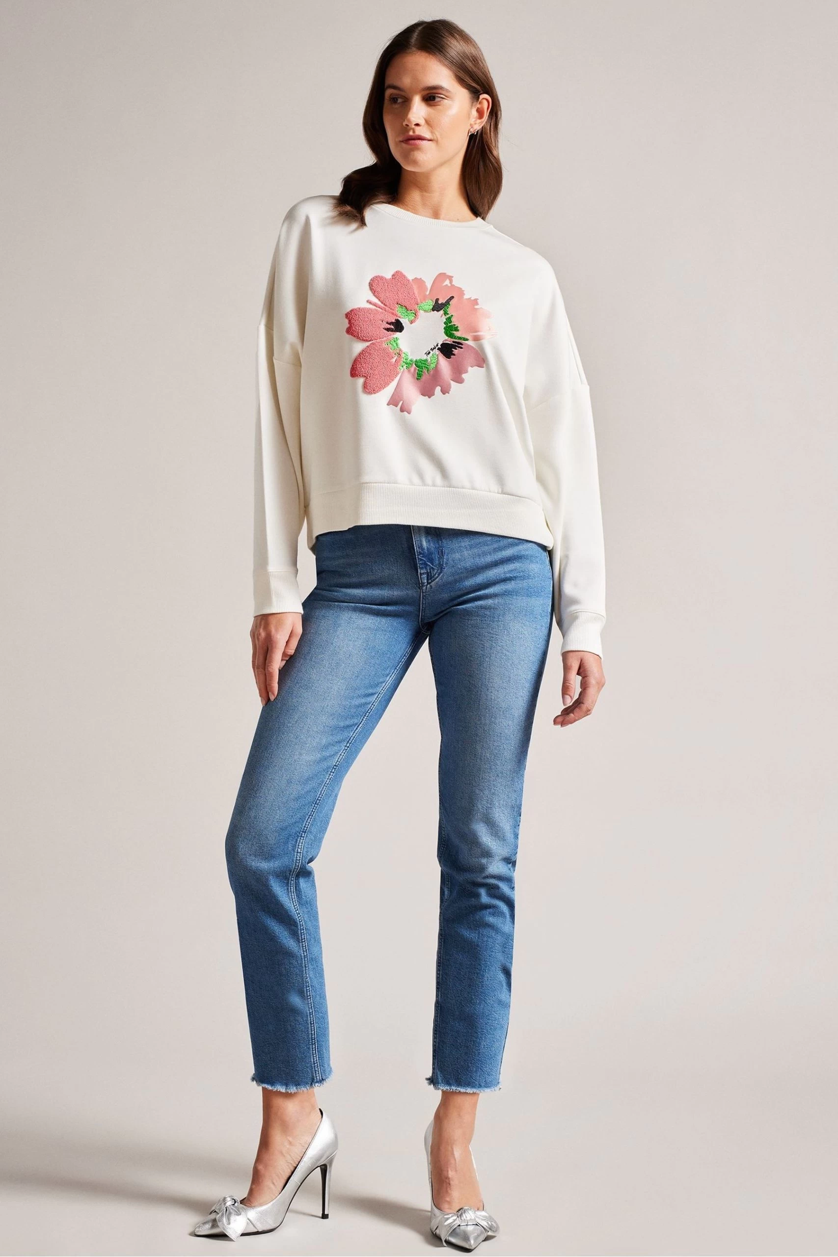 Ted Baker Marene Printed White Sweatshirt 5 Ted Baker Marene Printed White Sweatshirt - Image 3