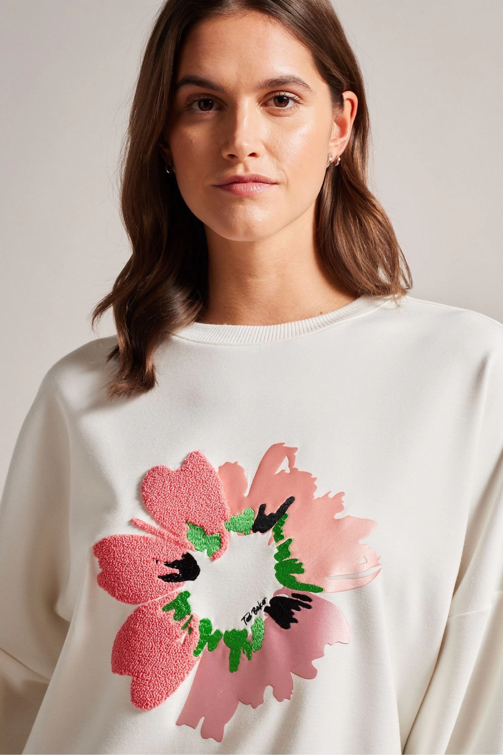 Ted Baker Marene Printed White Sweatshirt 6 Ted Baker Marene Printed White Sweatshirt - Image 4