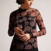 Ted Baker Maggann Black Long Sleeved Top With Neck Frills 2 Ted Baker Maggann Black Long Sleeved Top With Neck Frills -Ted Baker Shop D89315s