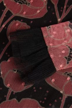 Ted Baker Maggann Black Long Sleeved Top With Neck Frills 11 Ted Baker Maggann Black Long Sleeved Top With Neck Frills -Ted Baker Shop D89315s5