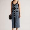 Ted Baker Diniiad Blue Boucle Fitted Midi Dress -Ted Baker Shop D89326s