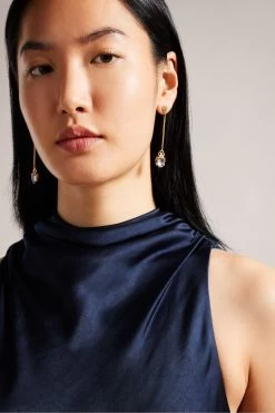 Ted Baker Blue Lilymay Dk Cowl Neck Bias Cut Midi Dress 8 Ted Baker Blue Lilymay Dk Cowl Neck Bias Cut Midi Dress -Ted Baker Shop D89328s3