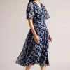 Ted Baker Marllee Blue Fit And Flare Tiered Midi Dress 1 Ted Baker Marllee Blue Fit And Flare Tiered Midi Dress -Ted Baker Shop D89330s