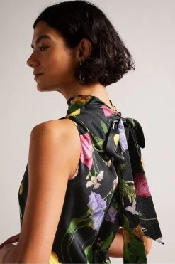 Ted Baker Addilin Cowl Neck Black Midi Slip Dress -Ted Baker Shop D89332s4