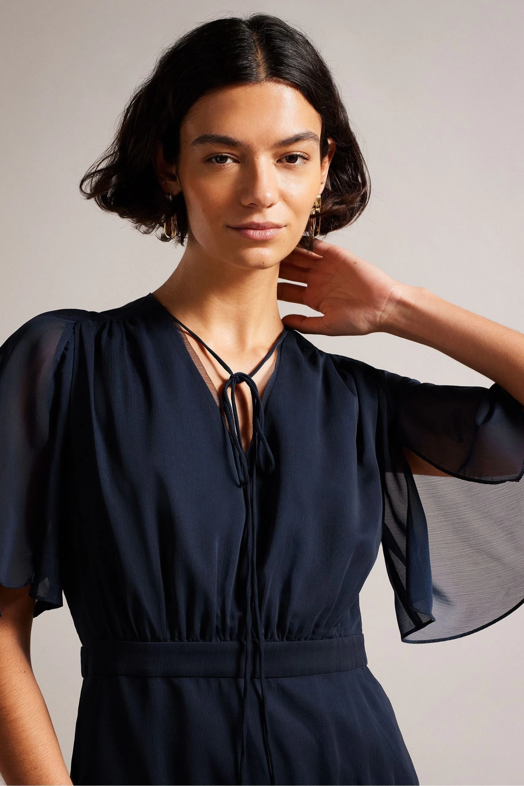 Ted Baker Blue Giggie Fit And Flare Tiered Mini Dress 6 Ted Baker Blue Giggie Fit And Flare Tiered Mini Dress - Image 4