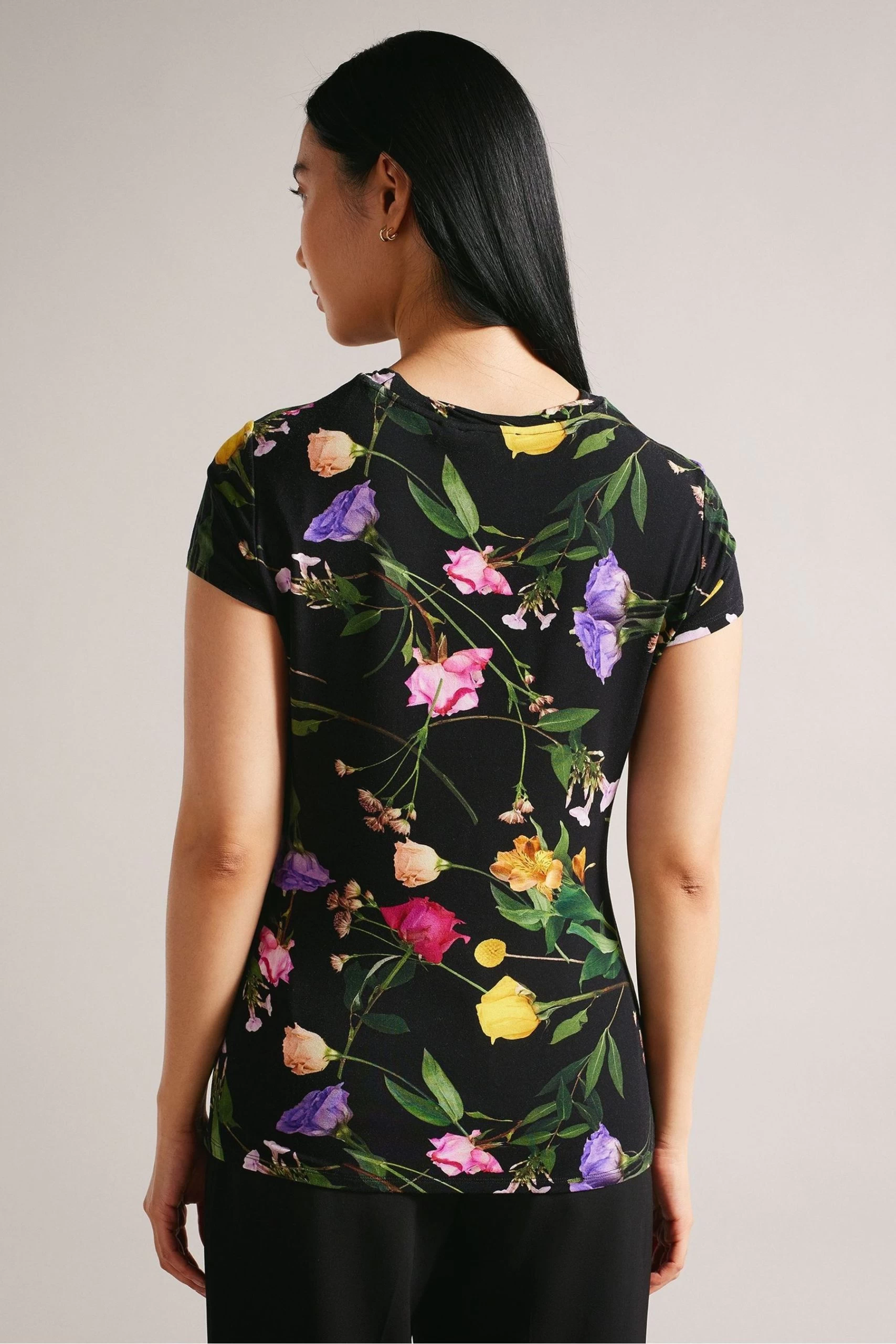 Ted Baker Vikina Black Printed Fitted T-Shirt 4 Ted Baker Vikina Black Printed Fitted T-Shirt - Image 2