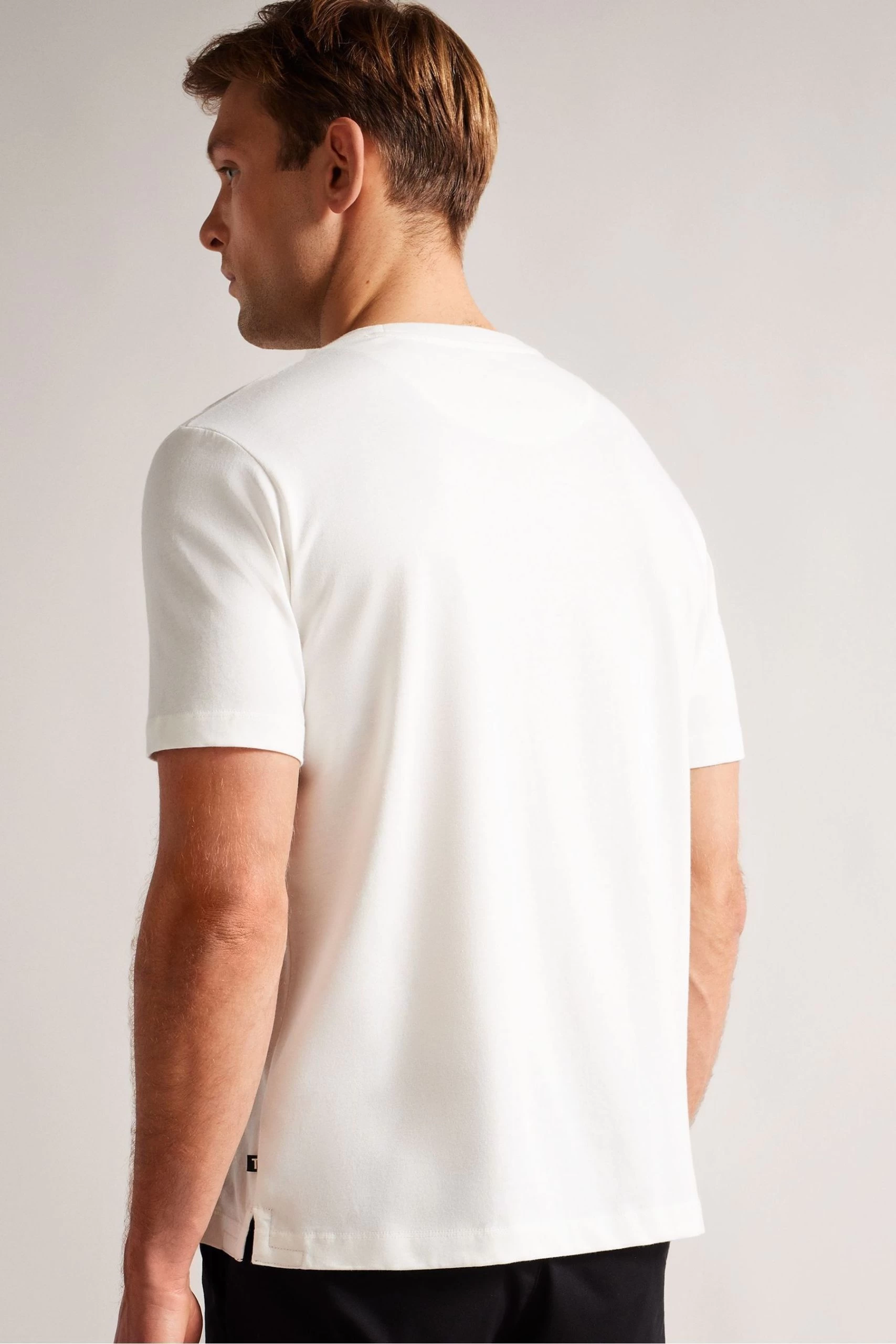 Ted Baker Kenedy White Short Sleeved Regular Fit Branded T-Shirt 4 Ted Baker Kenedy White Short Sleeved Regular Fit Branded T-Shirt - Image 2