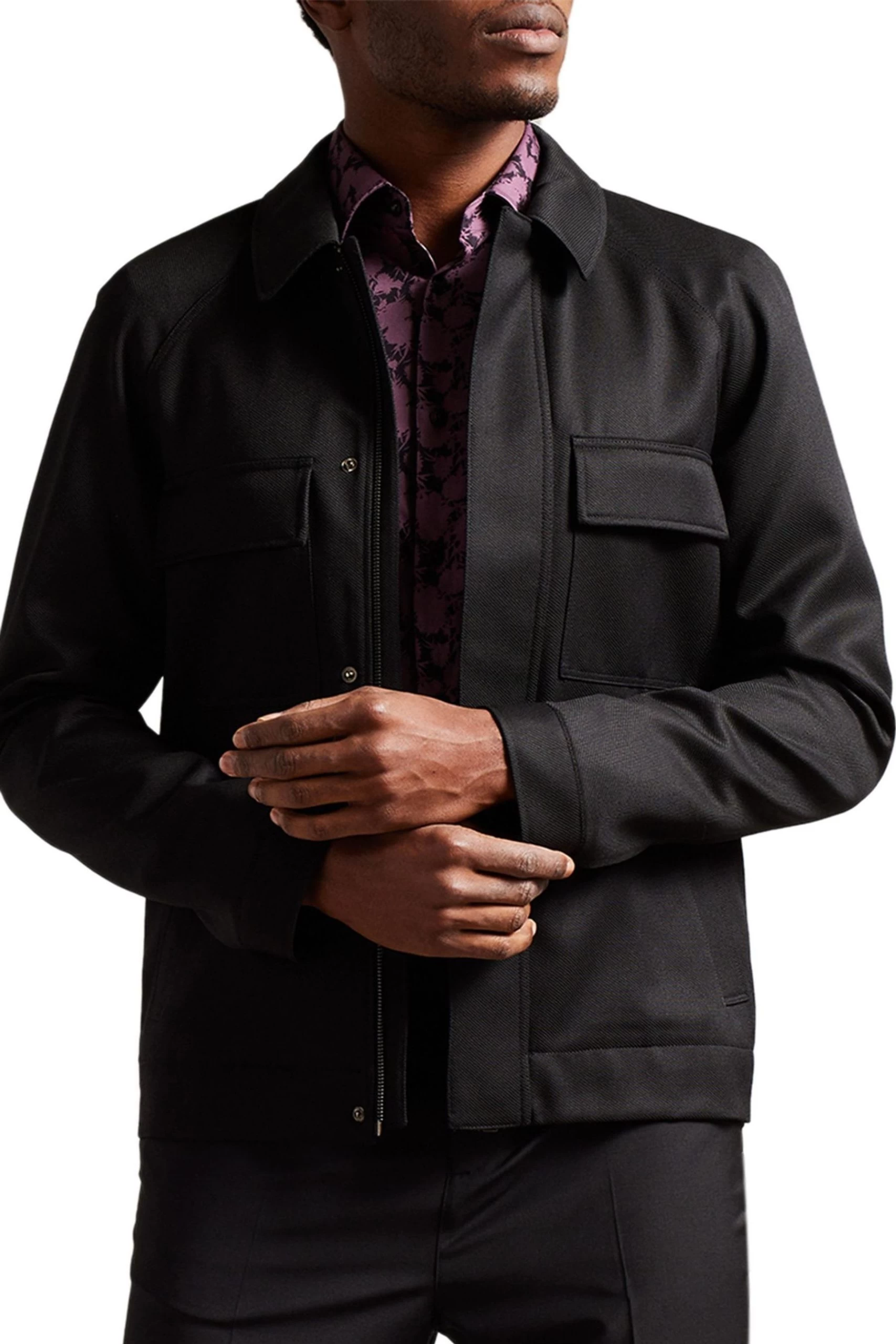 Ted Baker Filtyj Raglan Sleeve Black Jacket 3 Ted Baker Filtyj Raglan Sleeve Black Jacket