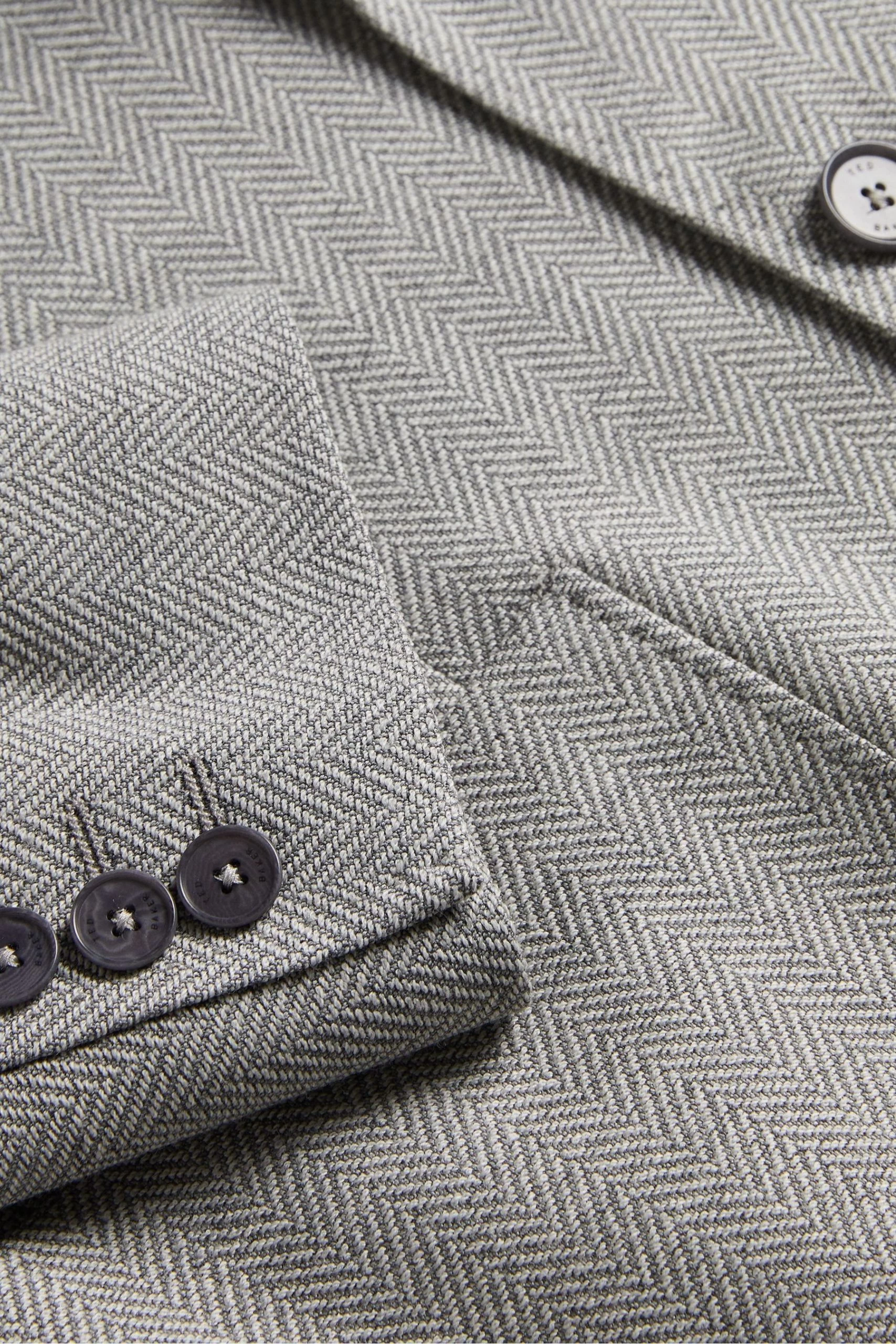Ted Baker Grey Luccaj Slim Fit Wool Jacket 7 Ted Baker Grey Luccaj Slim Fit Wool Jacket - Image 5