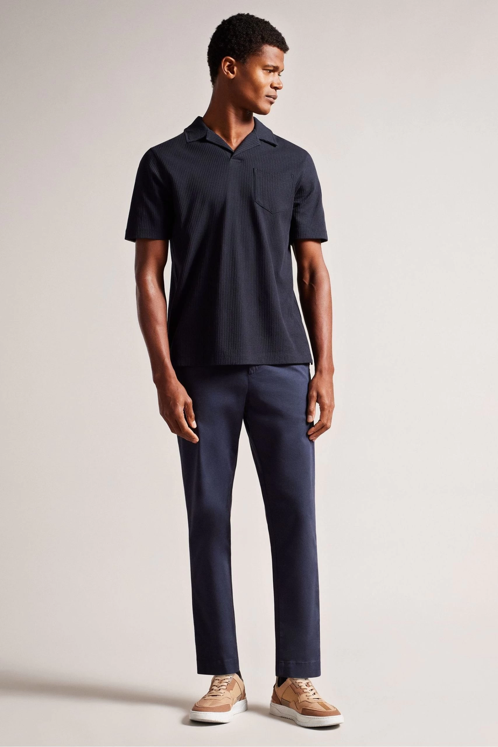 Ted Baker Arkes Blue Short Sleeved Regular Fit Polo Shirt 5 Ted Baker Arkes Blue Short Sleeved Regular Fit Polo Shirt - Image 3