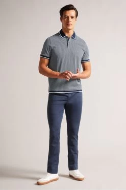 Ted Baker Blue Affric Short Sleeved Regular Geo Textured Polo Shirt 8 Ted Baker Blue Affric Short Sleeved Regular Geo Textured Polo Shirt -Ted Baker Shop M51563s3