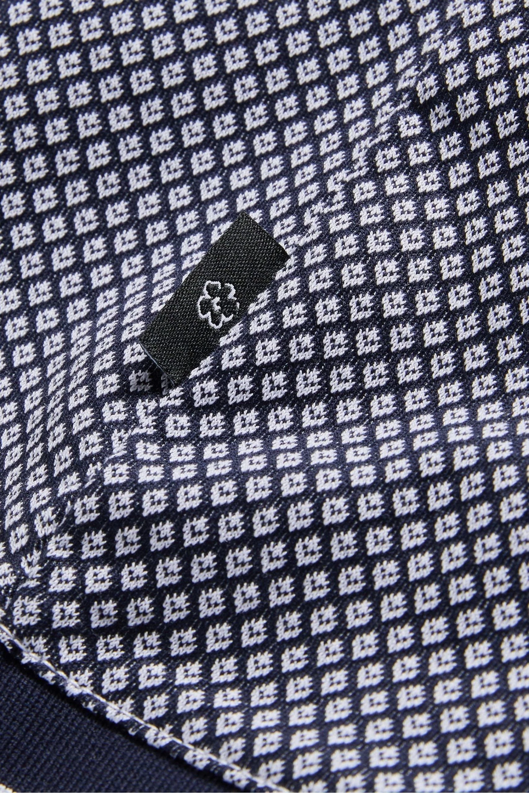 Ted Baker Blue Affric Short Sleeved Regular Geo Textured Polo Shirt 6 Ted Baker Blue Affric Short Sleeved Regular Geo Textured Polo Shirt - Image 4