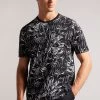 Ted Baker Vennel Black Short Sleeved Printed T-Shirt 1 Ted Baker Vennel Black Short Sleeved Printed T-Shirt -Ted Baker Shop M51570s