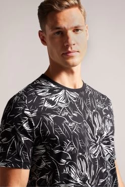 Ted Baker Vennel Black Short Sleeved Printed T-Shirt 10 Ted Baker Vennel Black Short Sleeved Printed T-Shirt -Ted Baker Shop M51570s4