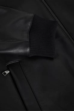 Ted Baker Leadon Black Leather Bomber Jacket 11 Ted Baker Leadon Black Leather Bomber Jacket -Ted Baker Shop M51601s5