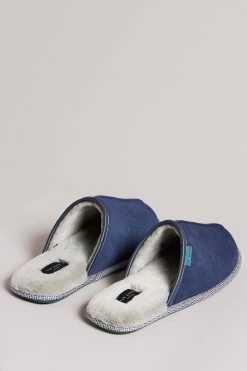 Ted Baker Blue Petterr Suede Mule Slippers -Ted Baker Shop M51848s3