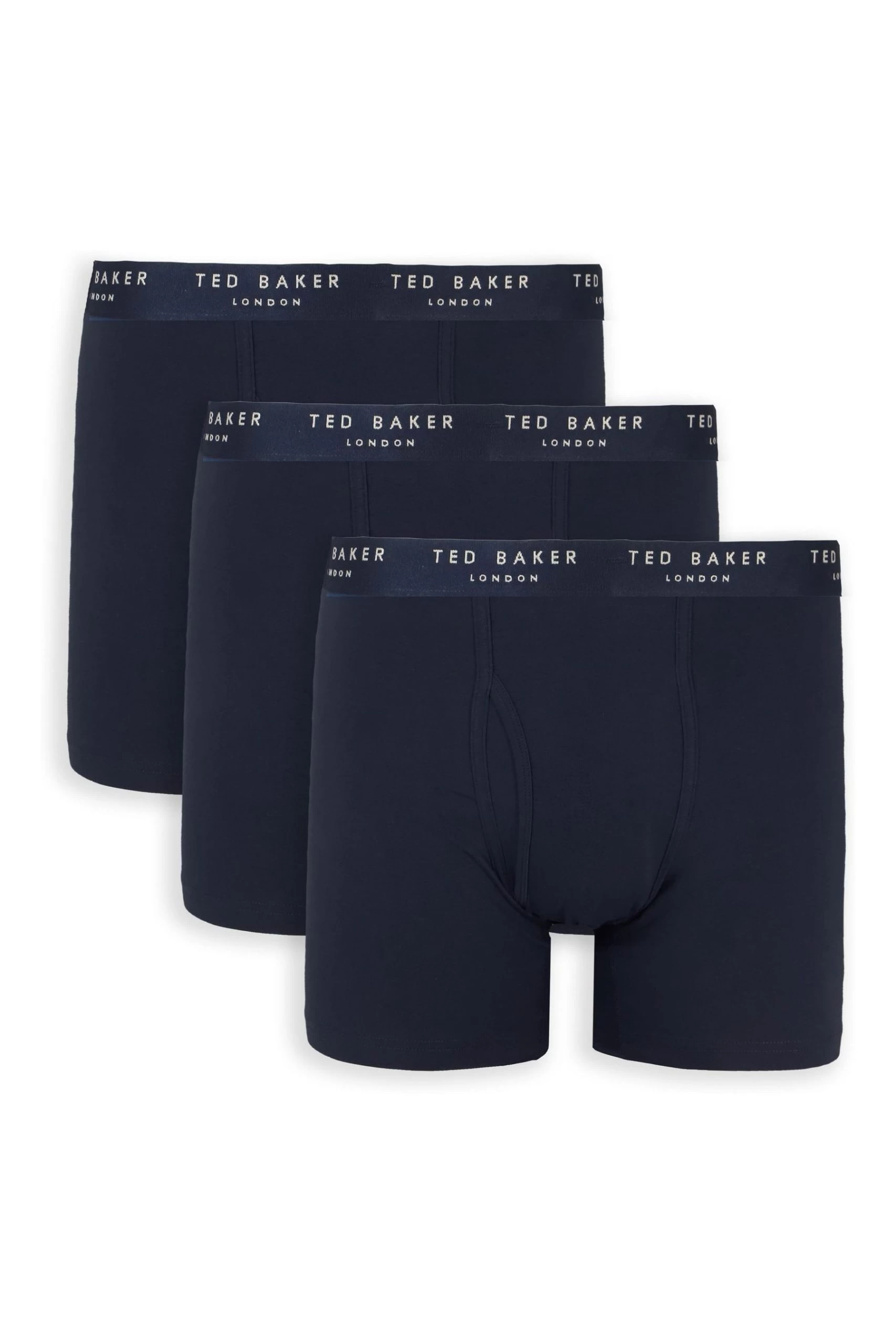 Ted Baker Blue Cotton Boxer Briefs Three Pack 3 Ted Baker Blue Cotton Boxer Briefs Three Pack