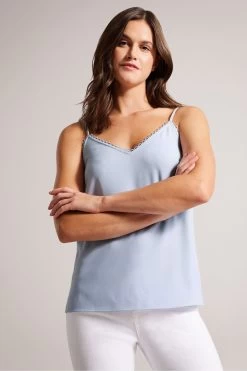 Ted Baker Blue Andreno Strappy Cami With Rouleaux Trims
