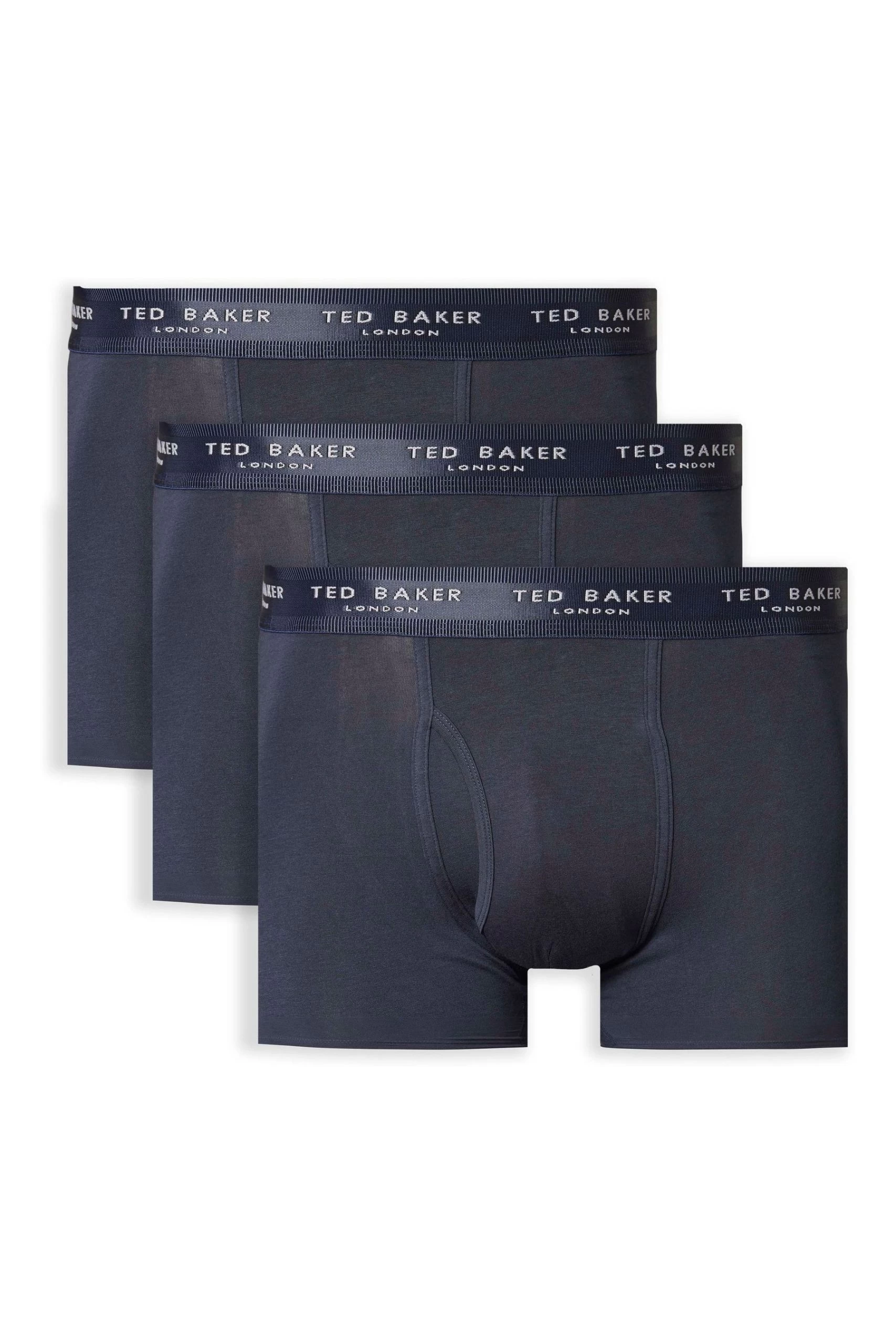 Ted Baker Blue Cotton Trunks Three Pack 3 Ted Baker Blue Cotton Trunks Three Pack