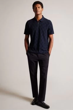 Ted Baker Blue Maroc Short Sleeved Regular Zip Jacquard Polo 10 Ted Baker Blue Maroc Short Sleeved Regular Zip Jacquard Polo -Ted Baker Shop M87872s4