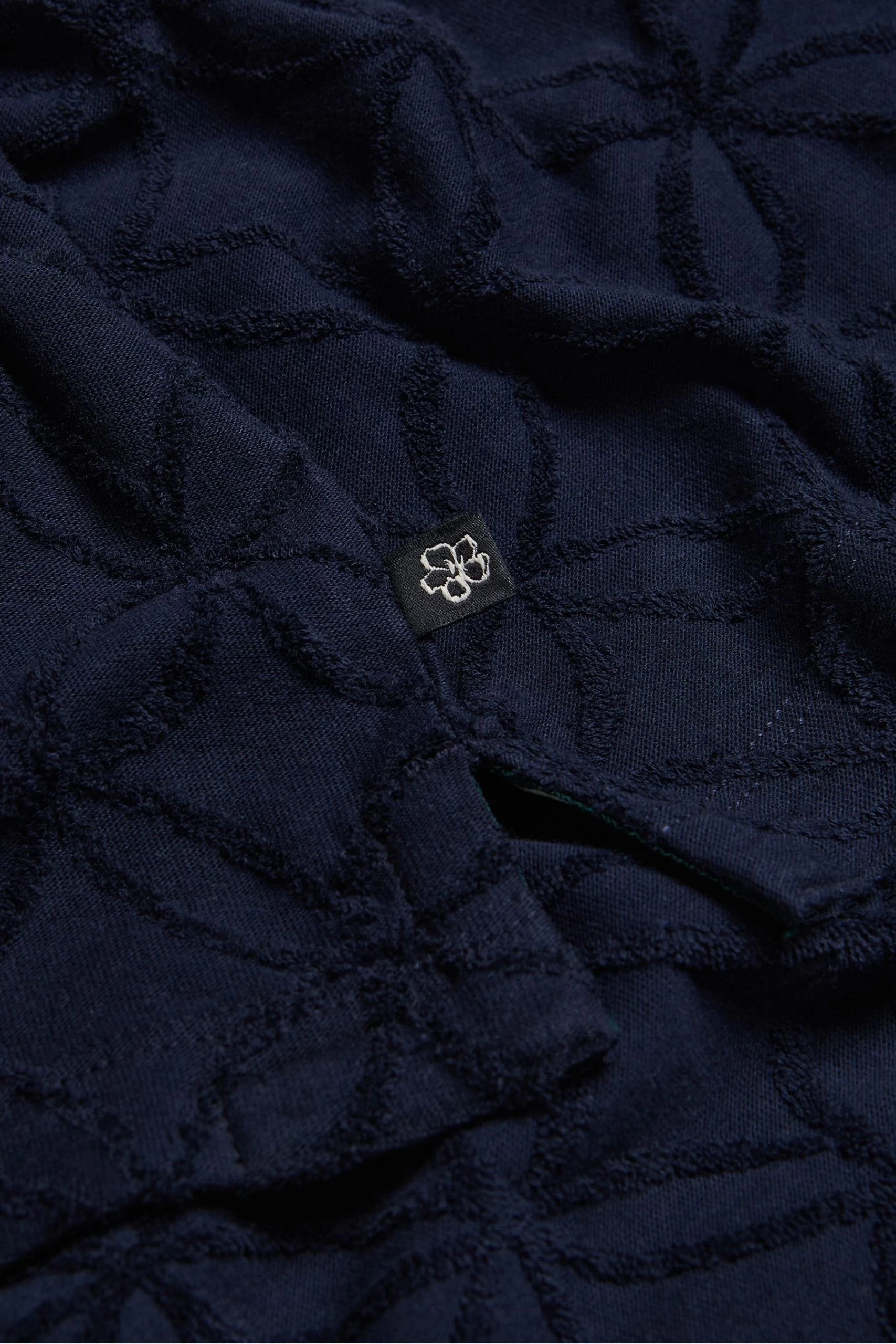 Ted Baker Blue Maroc Short Sleeved Regular Zip Jacquard Polo 7 Ted Baker Blue Maroc Short Sleeved Regular Zip Jacquard Polo - Image 5