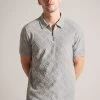 Ted Baker Grey Maroc Marl Short Sleeved Regular Zip Jacquard Polo 2 Ted Baker Grey Maroc Marl Short Sleeved Regular Zip Jacquard Polo -Ted Baker Shop M87873s