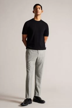Ted Baker Grey Lucciat Slim Fit Herringbone Trousers