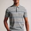 Ted Baker Natural Mauda Short Sleeved Ombre Knitted Polo 2 Ted Baker Natural Mauda Short Sleeved Ombre Knitted Polo -Ted Baker Shop M87880s