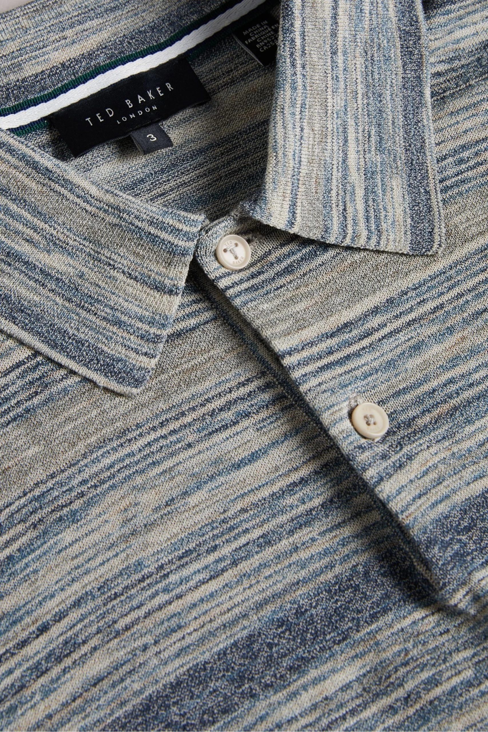 Ted Baker Natural Mauda Short Sleeved Ombre Knitted Polo 6 Ted Baker Natural Mauda Short Sleeved Ombre Knitted Polo - Image 4