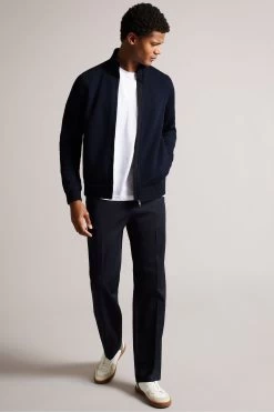 Ted Baker Blue Tymos Long Sleeved Regular Fit Zip Through Sweatshirt -Ted Baker Shop M87882s3