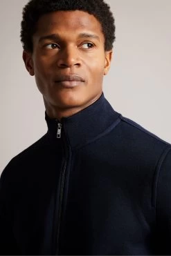 Ted Baker Blue Tymos Long Sleeved Regular Fit Zip Through Sweatshirt -Ted Baker Shop M87882s4