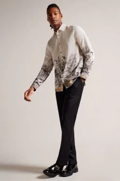 Ted Baker Natural Bushey Long Sleeved Botanical Border Shirt 9 Ted Baker Natural Bushey Long Sleeved Botanical Border Shirt -Ted Baker Shop M87884s3