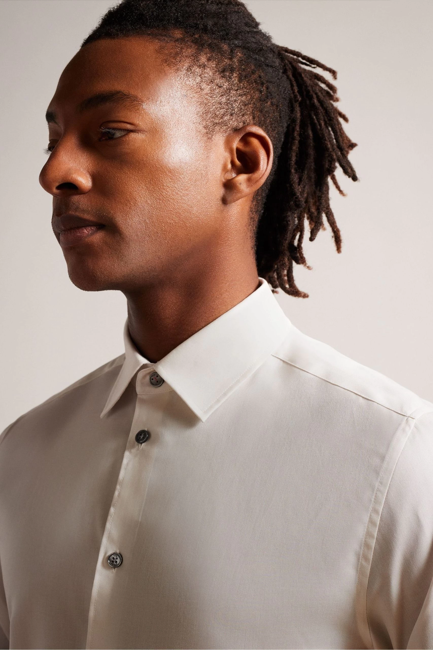 Ted Baker Natural Bushey Long Sleeved Botanical Border Shirt 6 Ted Baker Natural Bushey Long Sleeved Botanical Border Shirt - Image 4