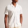 Ted Baker Allbury White Short Sleeve Embroidered Shirt 1 Ted Baker Allbury White Short Sleeve Embroidered Shirt -Ted Baker Shop M87885s