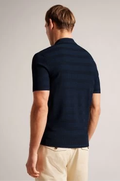 Ted Baker Blue Stree Short Sleeved Textured Polo 7 Ted Baker Blue Stree Short Sleeved Textured Polo -Ted Baker Shop M87889s2