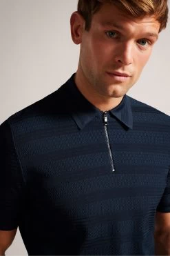 Ted Baker Blue Stree Short Sleeved Textured Polo 9 Ted Baker Blue Stree Short Sleeved Textured Polo -Ted Baker Shop M87889s4