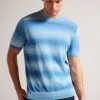 Ted Baker Blue Notte Short Sleeved Ombre Knitted T-Shirt 1 Ted Baker Blue Notte Short Sleeved Ombre Knitted T-Shirt -Ted Baker Shop M87890s