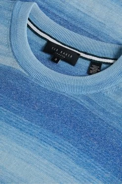 Ted Baker Blue Notte Short Sleeved Ombre Knitted T-Shirt -Ted Baker Shop M87890s5